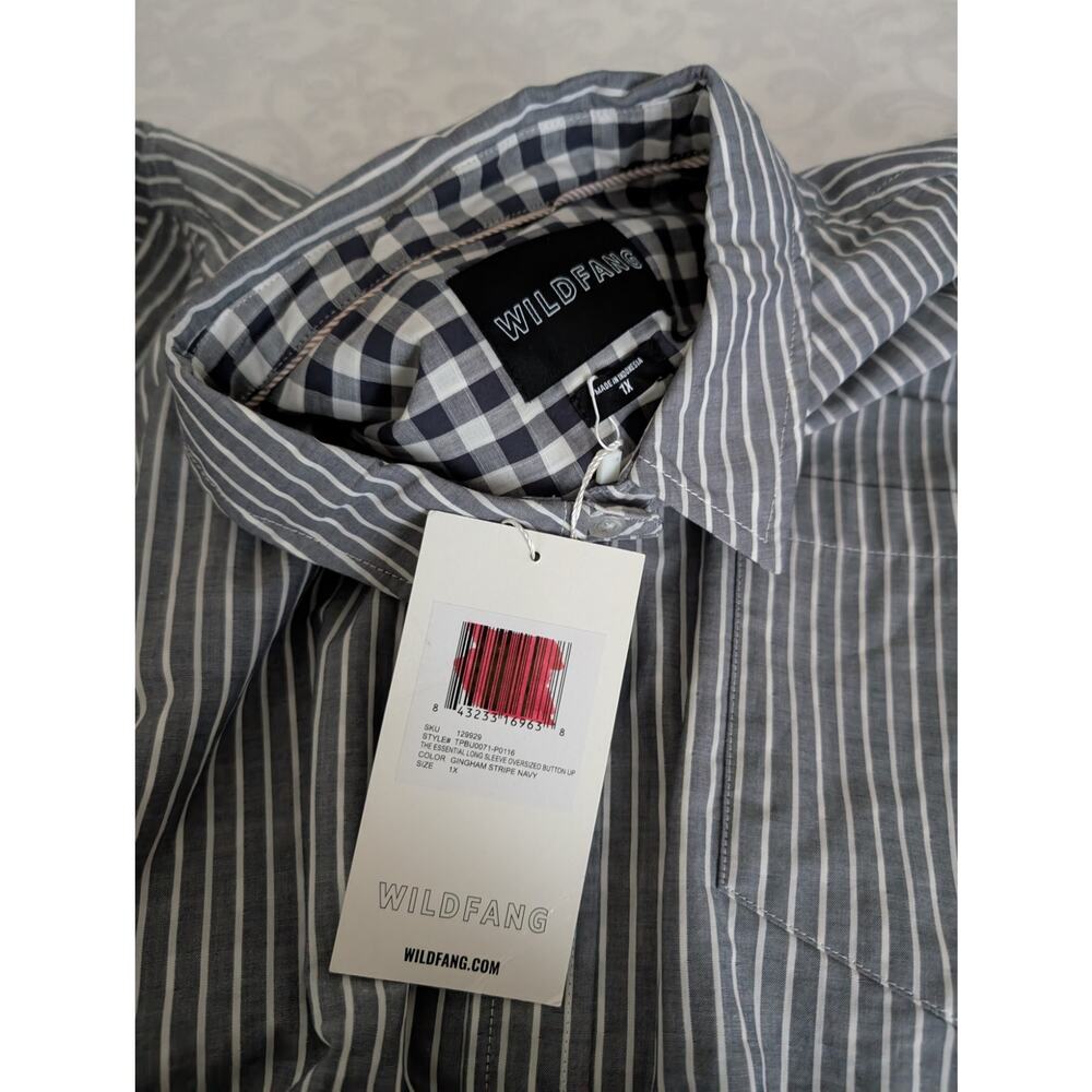 Nwt Wildfang The Essential Long Sleeve Oversized Wrap Button Up - Picture 7 of 10